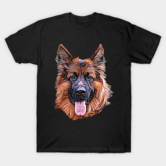 German Shepherd Face T-Shirt by DoggyStyles